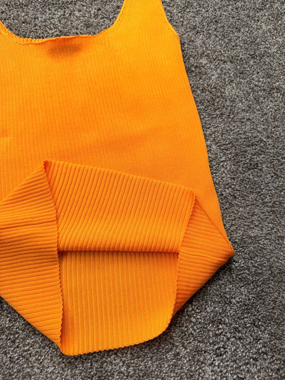 Sandro Orange Ribbed Square-Neck Tank - Picture 3 of 6